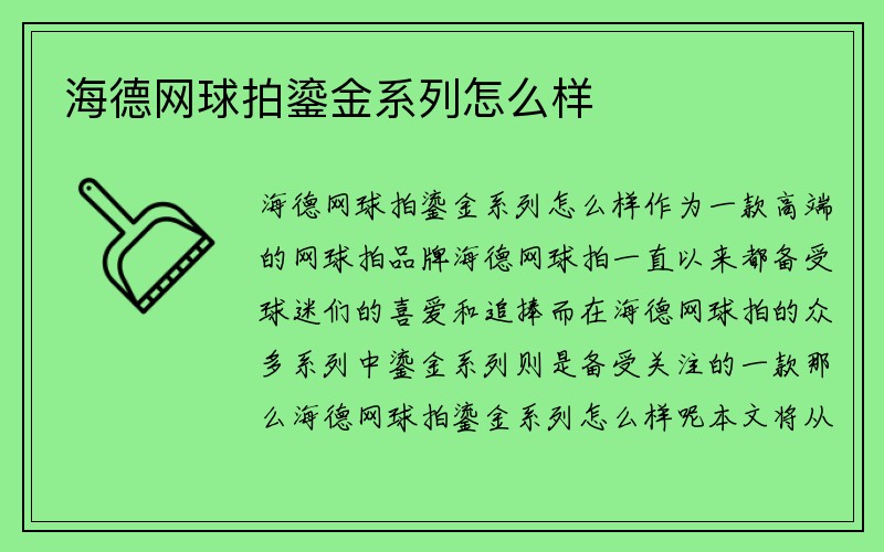 海德网球拍鎏金系列怎么样