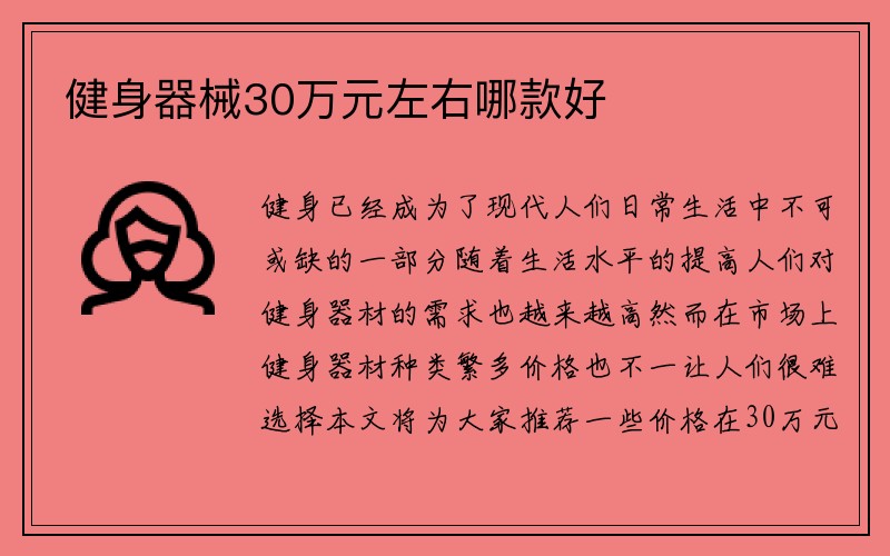 健身器械30万元左右哪款好