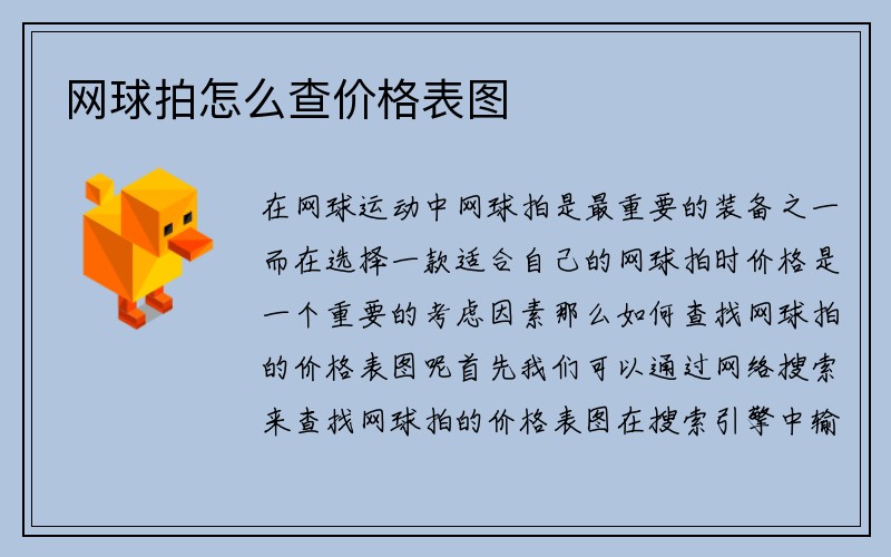 网球拍怎么查价格表图