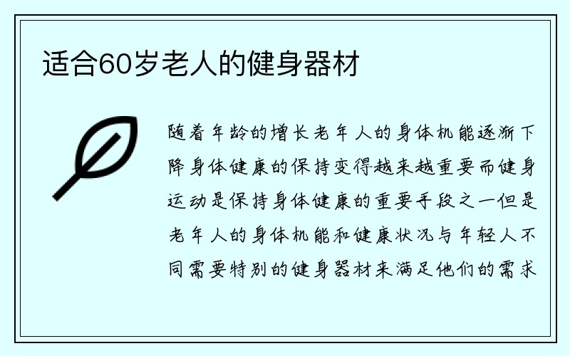 适合60岁老人的健身器材